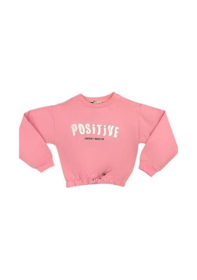 Kız Çocuk Positive Baskılı Sweatshirt-14230 Neon Pembe Kız Çocuk Positive Baskılı Sweatshirt-14230 Neon Pembe