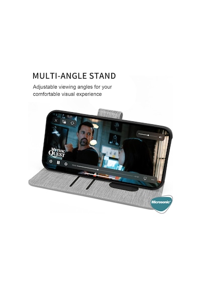 Microsonic Samsung Galaxy Uyumlu A54 Kılıf Fabric Book Wallet