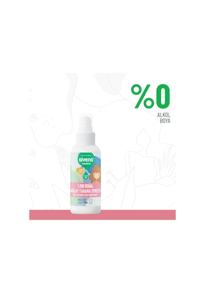 Siveno %100 Doğal Kolay Tarama Spreyi Çocuklar İçin Nemlendirici Hindistan Cevizi Yağlı 100 ml