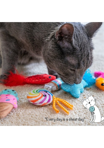 Catstages Kitty Sweet Treats Şekerleme Şeklinde Catnip'li Kedi Çiğneme Oyuncağı 6'lı Paket