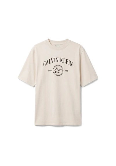 Calvin Klein Ss Relaxed Varsıty C, Yas Bej Kadın T-shirt