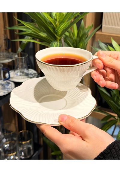 6'lı Toronto Porselen Çay Fincanı - Gümüş-6091 Çok renkli