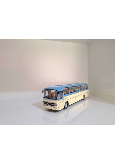 1:24 Ölçek 25 Cm Mercedes-benz O302 Sesli Işıklı Metal Model Otobüs Mavi Renk