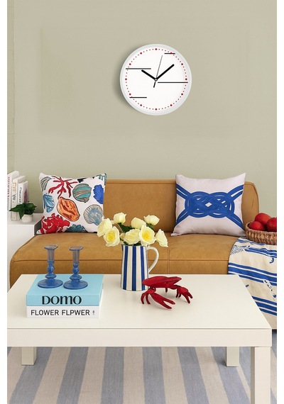 Modern Tasarım Duvar Saati - 30cm - Önü Camlı Beyaz Kasa - Sessiz Mekanizma-jh0450 Beyaz