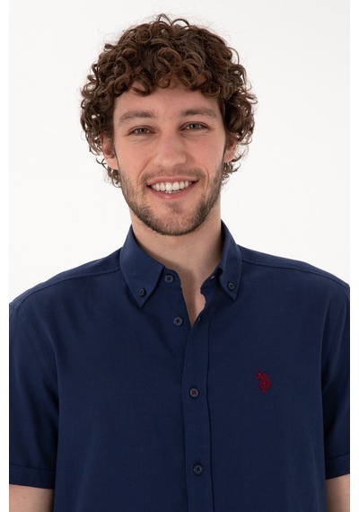 U.s. Polo Assn. Erkek Lacivert Gömlek Kısa Kollu 50306324-vr033 Lacivert