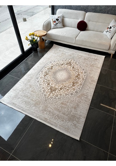 Electra Halı Salon, Oturma, Yatak Odası Halısı Desen Kodu 79447-070 Krem-açık Kahve-açık Gri-koyu Kahve
