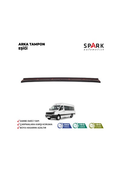 Volkswagen Crafter 2012-2017 Yıl Aralığı Uyumlu Arka Tampon Eşiği Parlak Siyah