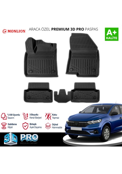 Dacia Sandero 3d Pro Havuzlu Paspas 2020 Üzeri A+ Kalite