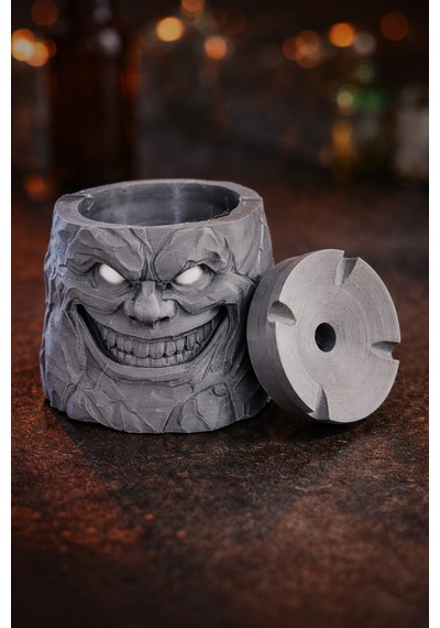 Alse 3d Korku Tasarımlı 3d Kül Tablası Kapaklı, Dekoratif, Özel Tasarım Masaüstü Aksesuarı Gri 85mm X 82mm