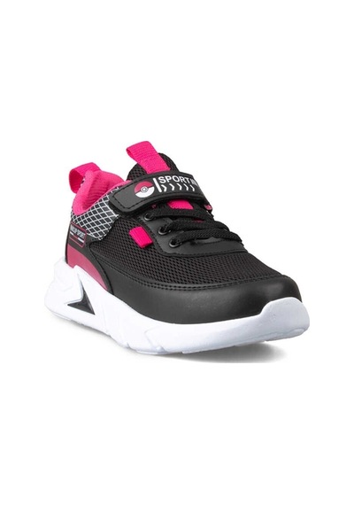 Minicup Kids Minicup Siyah Fuşya Renk Cırtlı Kız Çocuk Spor Ayakkabı Fuşya - Siyah