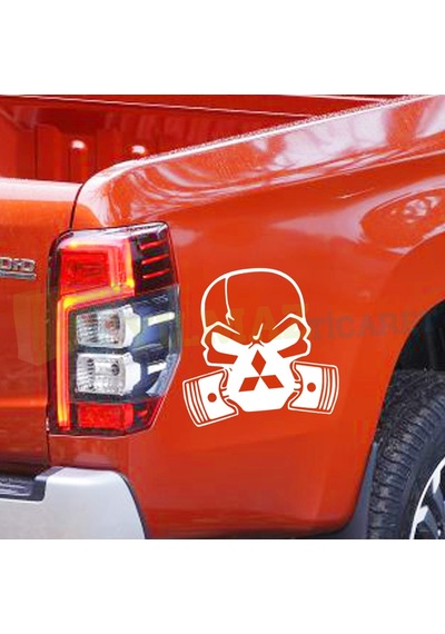 Mitsubishi Logo Arma Kurukafa Oto Sticker Araba Yapıştırma Etiket