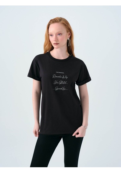 Loft Siyah Kadın T-shirt Lf2040258 SIYAH