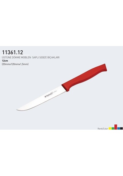 Sebze Bıçağı 12 Cm Hulusi - Drita Bıçak Üstüne Dökme Moblen Saplı 20mm X 120mm X 1.5mm 11361.12 Siyah Renk Diğer