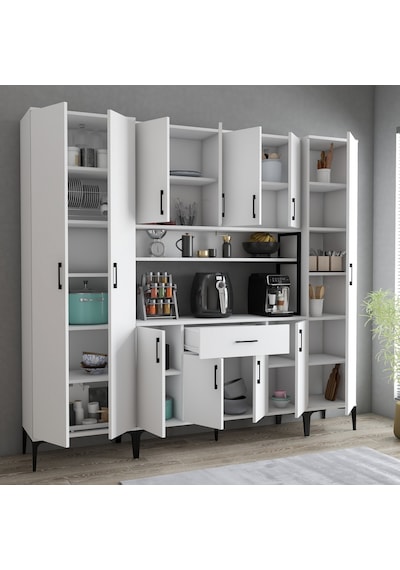Tanmob Mdl0701 Alt Üst Üç Kapılı Çok Amaçlı Dolap 8 Kapaklı Çekme Tanmob Mdl0701 Alt Üst Üç Kapılı Çok Amaçlı Dolap 8 Kapaklı Çekme