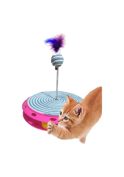 Tr Tek Katlı Eğlenceli Kedi Oyuncağı Ve Tırmalama Turkuaz