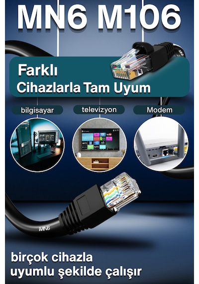 Mn6 M106 Cat6 Utp 0.50mm İletken Ethernet Kablosu 305 Metre, Dış Mekan Uv Korumalı Çift Katmanlı Pe+pvc İnternet Kablosu 305 M