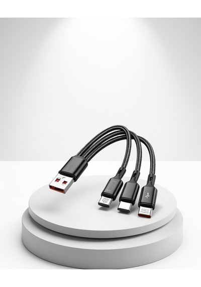 3 Ü 1 Arada Hızlı Şarj Kablosu Apple İOS Android Type-c Uyumlu Ve Dayanıklı 37418160