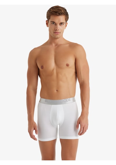 Erkek Modal Elastan Boxer Silver 9303 - Beyaz Beyaz