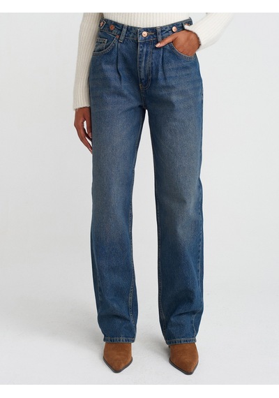 Dilvin 71761 Kemeri Apoletli Balon Denim Pantolon Tint