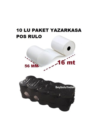 Yazar Kasa Pos Rulo, 56 Mm X 16 M, 10'lu Paket