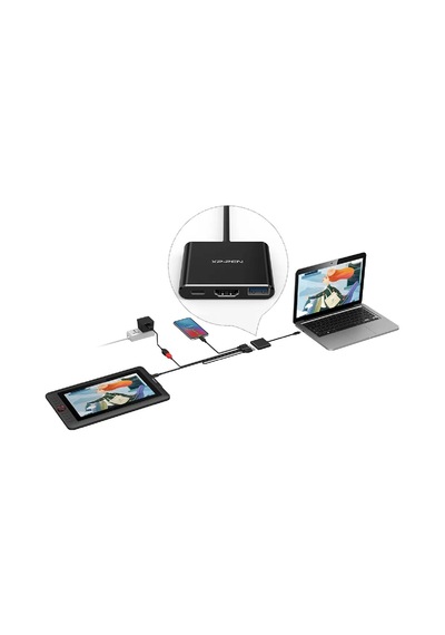 Xp-pen 3'ü Bir Arada Çok Fonksiyonlu Usb-c Hub Type C'den Usb+hdmı+pd'ye