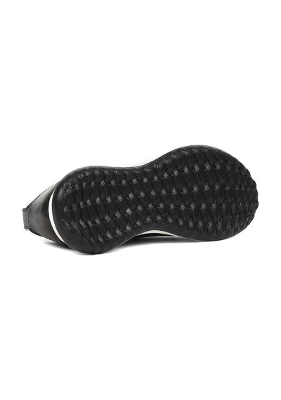 Erkek Siyah Kalın Tabanlı Deri Sneaker