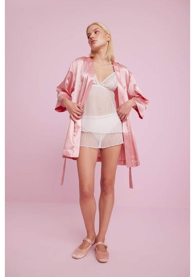 DeFacto Bridal Dantel Beyaz Askılı Pijama Üstü-Fall in Love B0208AX24SPWT46