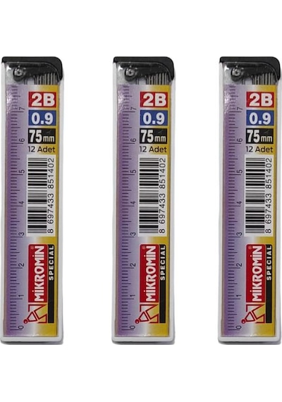 Min 0.9 MM Cetvelli Kalem Ucu 75 MM Mikro Uç 3 Adet