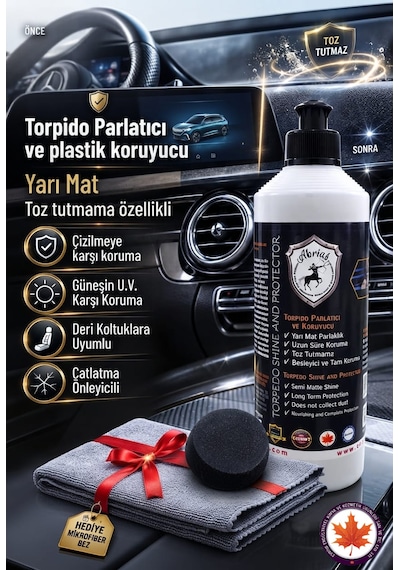Torpido Parlatıcı Ve Koruyucu Pro 500ml + Bez Ve Sünger Hediye 1 adet