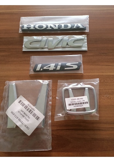 Honda Civic 1.4is Bagaj Yazısı Ön Ve Arka Arma Logo 1998 - 2000 Modeller Arası Uyumlu