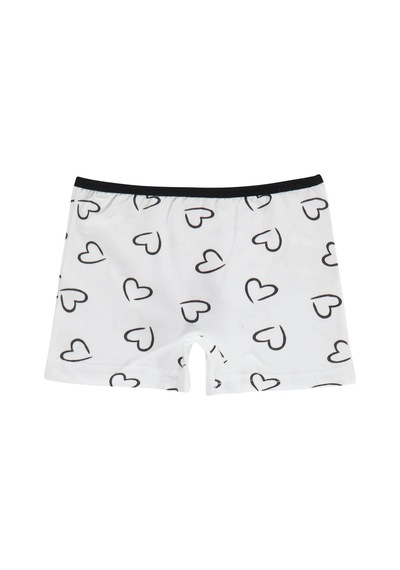 Civil Girls Civil Kız Çocuk Kalp Desenli Kız Çocuk 2'li Boxer Likralı Süprem Okul Kreş Ve Günlük Kullanım Çok Renkli