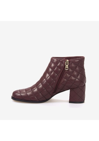 Mocassini Hakiki Deri Kadın Kapitone Bot 9209-22 Bordo