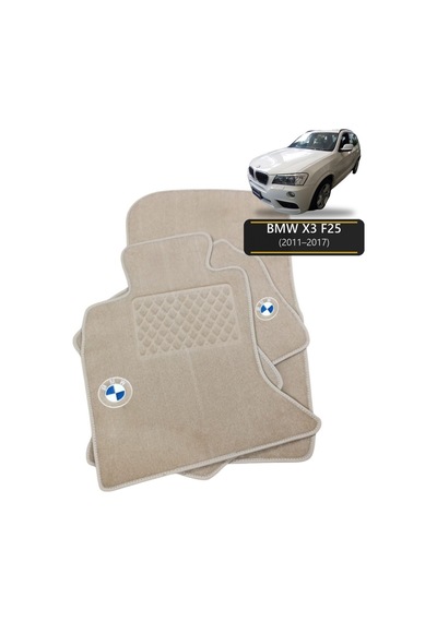Oto Halı Paspas Seti Bmw X3 F25 2011 2017 Uyumlu Sport Kaymaz & Şık Tasarım - Bej Logolu - Tasarım 9