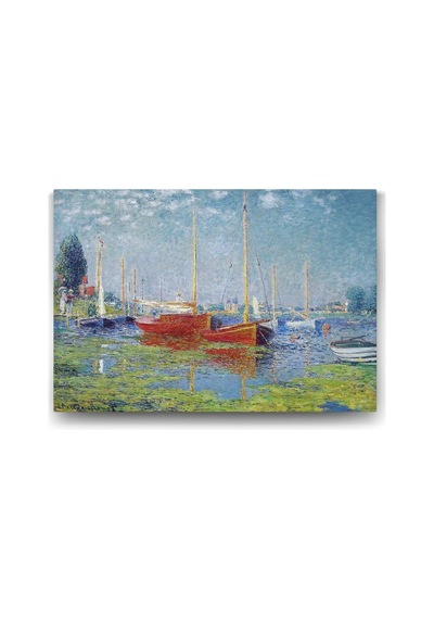 Claude Monet - Red Boats At Argenteuil Tablosu - 90x60cm