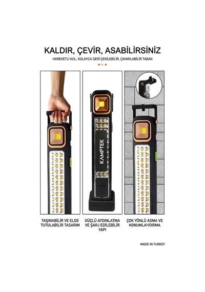 Kamptek Güneş Enerjili 5 Fonksiyonlu Şarj Edilebilir Led Kamp Lambası Ve El Feneri - Standlı Işıldak Uzun Süreli Kullanım Fener Siyah Kamptek Güneş Enerjili 5 Fonksiyonlu Şarj Edilebilir Led Kamp Lambası Ve El Feneri - Standlı Işıldak Uzun Süreli Kullanım Fener Siyah
