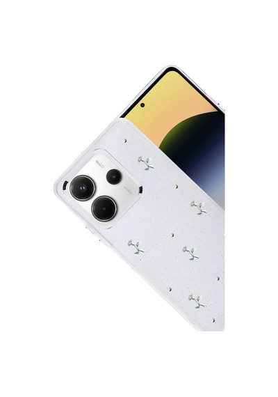 Xiaomi Redmi Note 14 4g Fiyonk Desenli Kapak - Desen 4 Beyaz