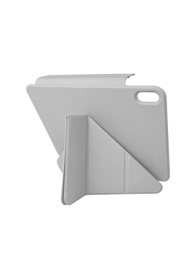 Apple Uyumlu iPad 2025 10.9 10.nesil A16 Edz Manyetik Standlı Tablet Kılıfı - Gri Arka Kapak