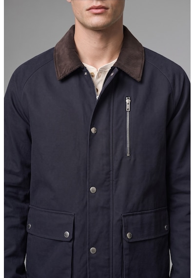 Defacto Regular Fit Polo Yaka Cepli Kadife Yaka Fermuarlı Astarlı Mont F0814ax26aunv91 Lacivert-nv91