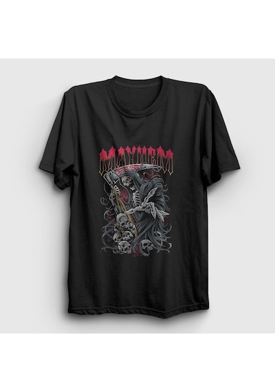 Presmono Unisex Fest Mayhem T-shirt Siyah