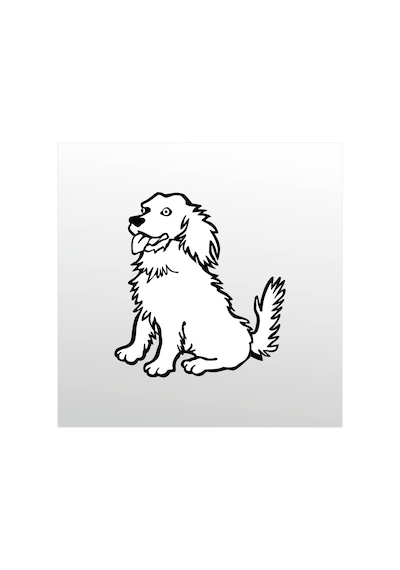 Folyo Sticker Sevimli Köpek 50cm Uzunluk Siyah