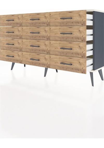 Arges Konsol 12 Çekmeceli 132x30x83 Antrasit-aytaşı/çam Aytaşı/çam Arges Konsol 12 Çekmeceli 132x30x83 Antrasit-aytaşı/çam Aytaşı/çam