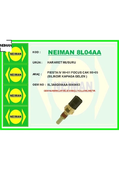 Hararet Musuru Fıesta Iv 99 01 Focus Cak 98 05 Sılındır Kapaga Gelen Neıman 8l3a6g004aa/ 5040463