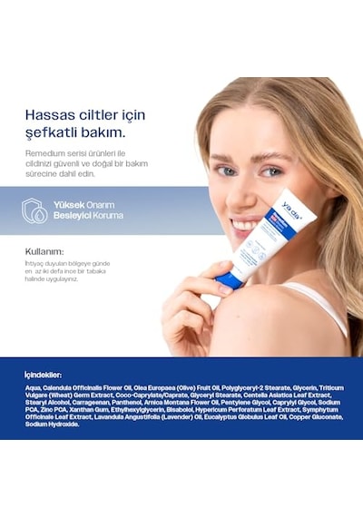 Remedium Sos Cilt Onarıcı Ve Yatıştırıcı Cica+ Bakım Kremi, 50 Ml Tahriş Hafifletmeye Yardımcı