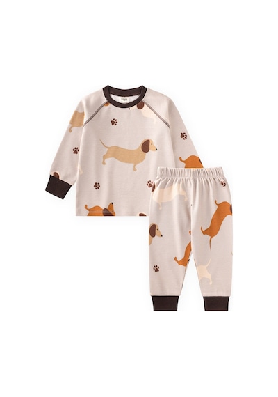 Cigit Desenli Pijama Takımı 1-6 Yaş Bej