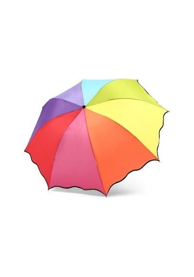 Marlux Almera Konsept Gökkuşağı Renkli Kadın Şemsiye - Rainbow Siyah