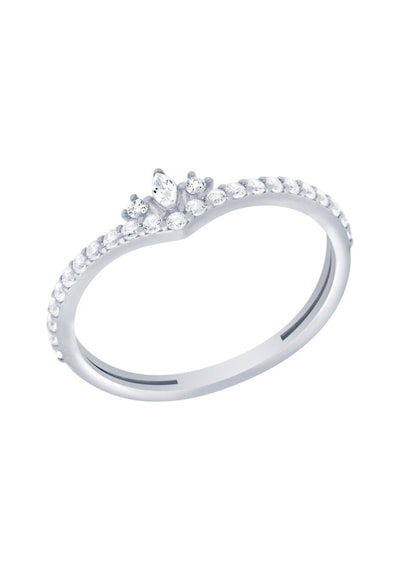 Diamond Line - Gülaylar - Beyaz Altın 14 Ayar Trend Yüzük (528823934)