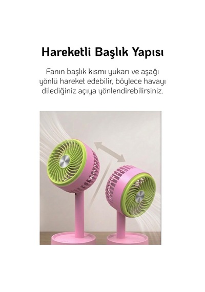 El Fanı Masaüstü Vantilatör Soğutucu Teleskopik 3 Kademe Type-c Hızlı Şarj Mini Soğutucu