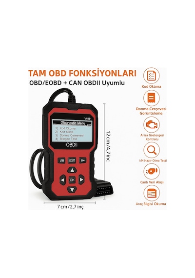 Dailytech 2025 Yeni Nesil Obd2 Arıza Tespit Cihazı Canlı Veri Hata Kodu Okuma & Silme Tüm Obd2 Araçl