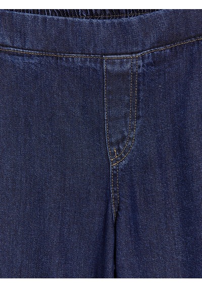 Lcwaıkıkı Petite Lacivert Beli Lastikli Wideleg Kadın Jean Pantolon