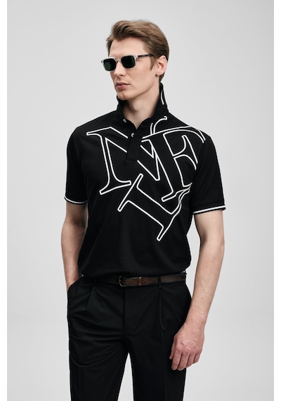 Lufian Parker Erkek Polo Yaka T-shirt 111040246 Siyah